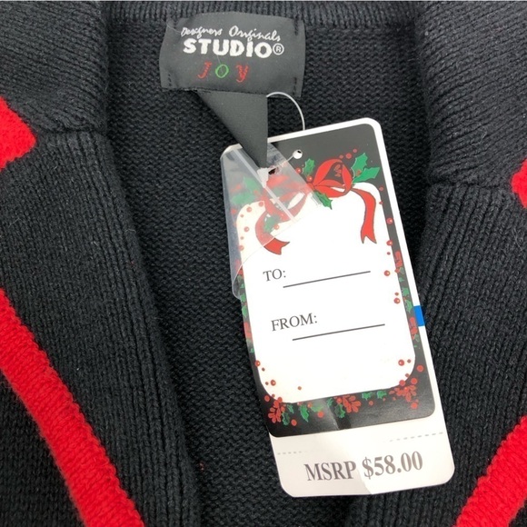 NEW Designers Originals Christmas Sweater Santa Snowman Cardigan Size XL - Picture 4 of 7